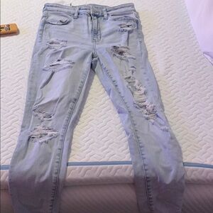 American Eagle Outfitters Blue Skinny Jeans Distressed